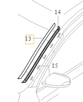 Moldingas prie stiklo XC60 2009-2017M D.P.